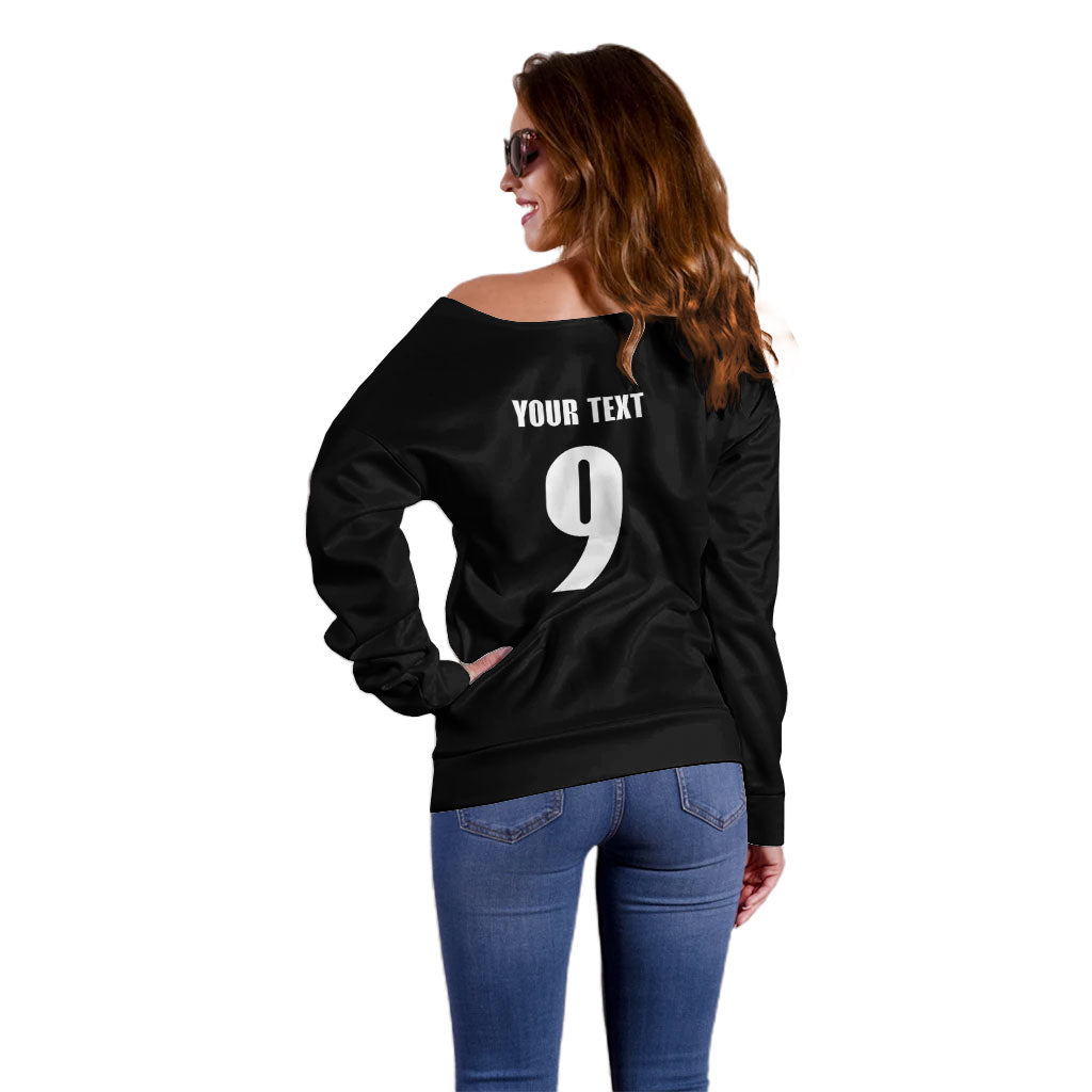 New Zealand Maori Rugby Custom Off Shoulder Sweater Aotearoa Tribal Motif Retro Concept