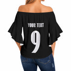 New Zealand Maori Rugby Custom Off Shoulder Wrap Waist Top Aotearoa Tribal Motif Retro Concept