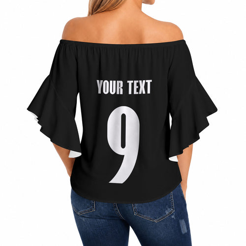 New Zealand Maori Rugby Custom Off Shoulder Wrap Waist Top Aotearoa Tribal Motif Retro Concept