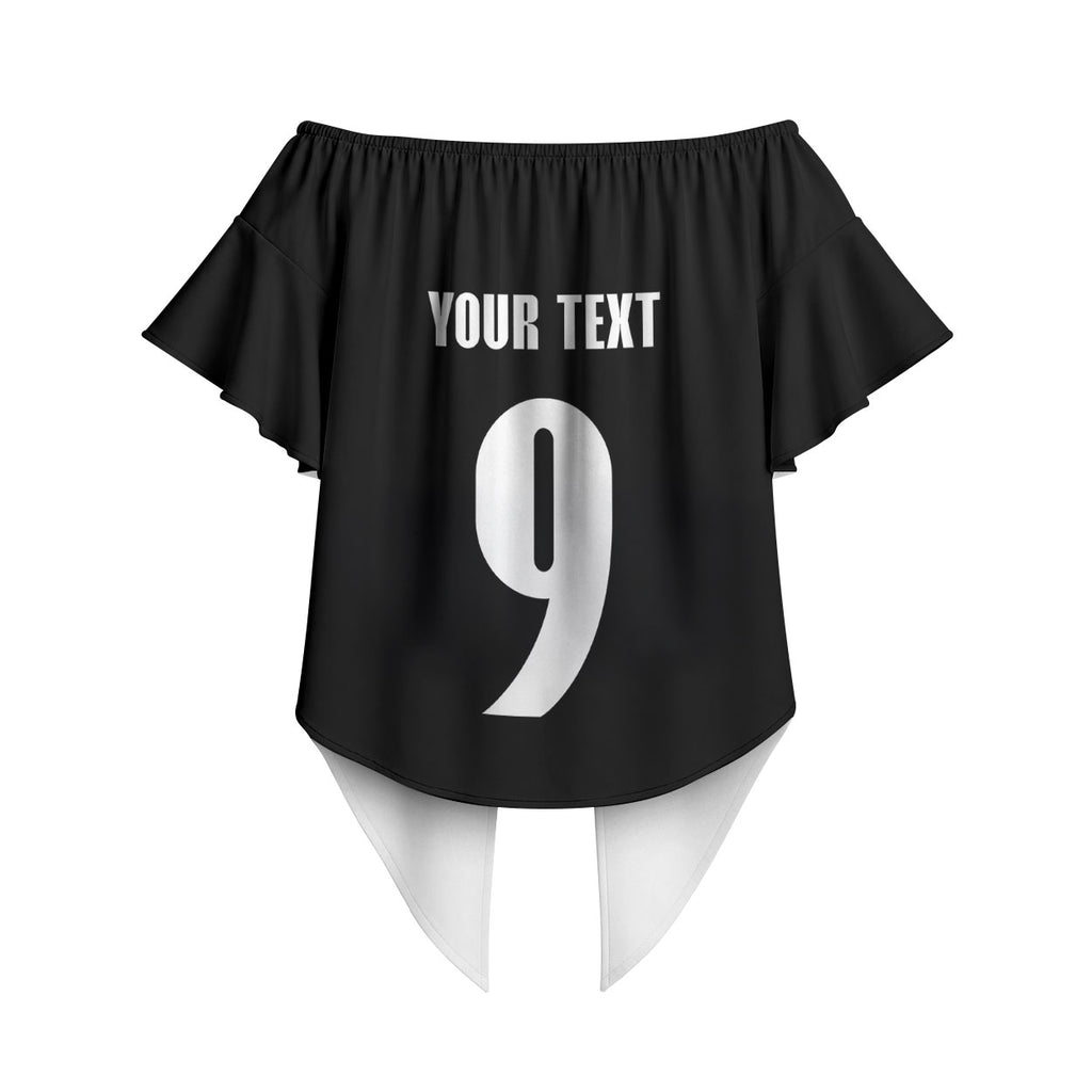 New Zealand Maori Rugby Custom Off Shoulder Wrap Waist Top Aotearoa Tribal Motif Retro Concept