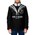 New Zealand Maori Rugby Custom Padded Jacket Aotearoa Tribal Motif Retro Concept