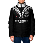 New Zealand Maori Rugby Custom Padded Jacket Aotearoa Tribal Motif Retro Concept