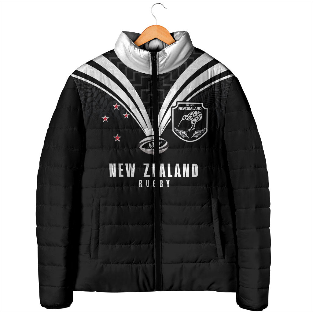 New Zealand Maori Rugby Custom Padded Jacket Aotearoa Tribal Motif Retro Concept