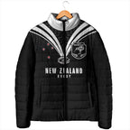 New Zealand Maori Rugby Custom Padded Jacket Aotearoa Tribal Motif Retro Concept