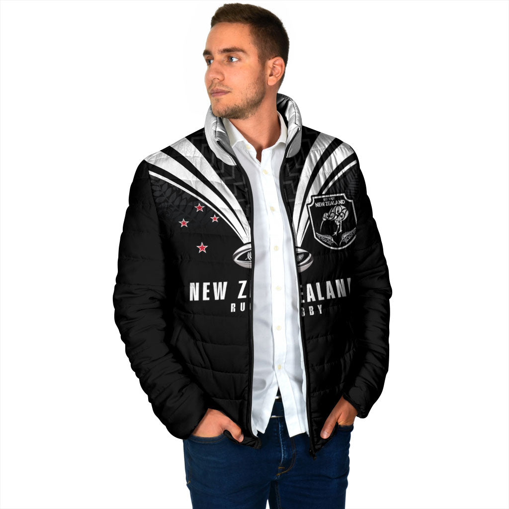 New Zealand Maori Rugby Custom Padded Jacket Aotearoa Tribal Motif Retro Concept