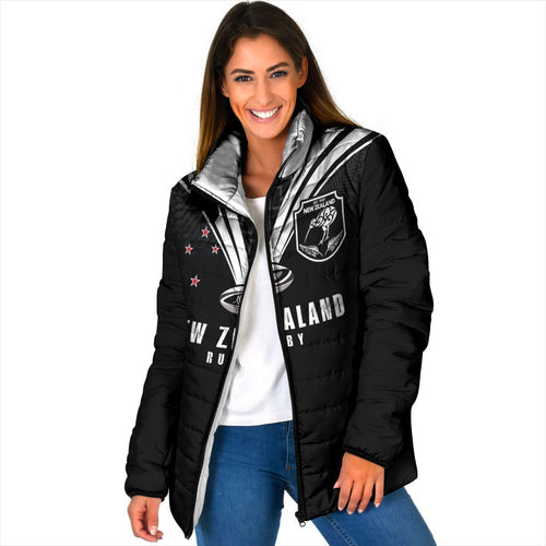 New Zealand Maori Rugby Custom Padded Jacket Aotearoa Tribal Motif Retro Concept