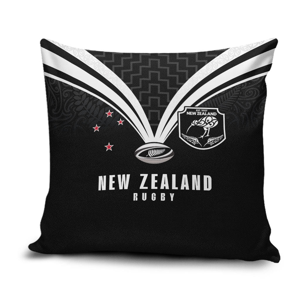 New Zealand Maori Rugby Pillow Cover Aotearoa Tribal Motif Retro Concept