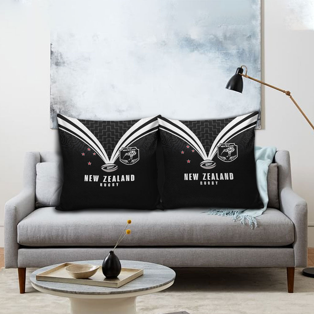 New Zealand Maori Rugby Pillow Cover Aotearoa Tribal Motif Retro Concept