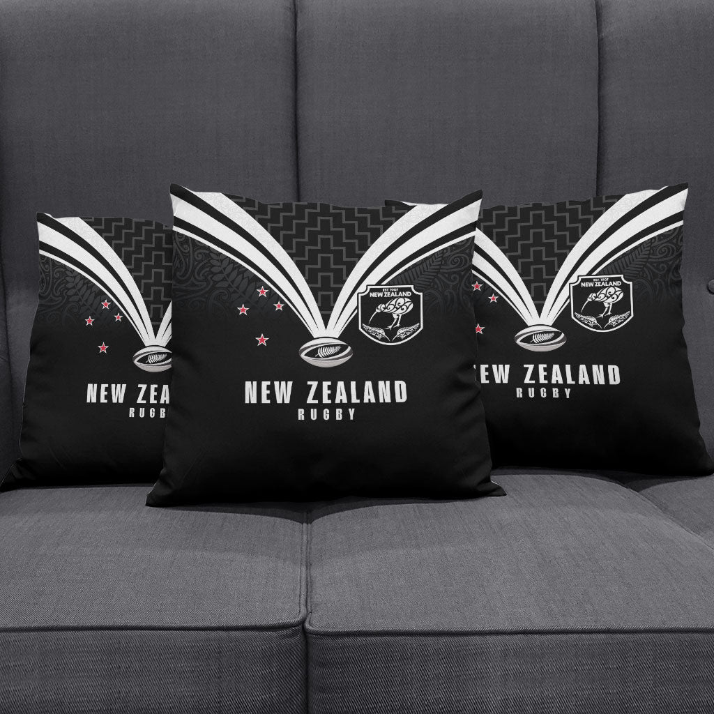 New Zealand Maori Rugby Pillow Cover Aotearoa Tribal Motif Retro Concept