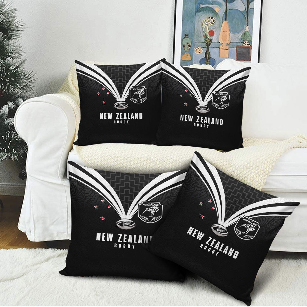 New Zealand Maori Rugby Pillow Cover Aotearoa Tribal Motif Retro Concept