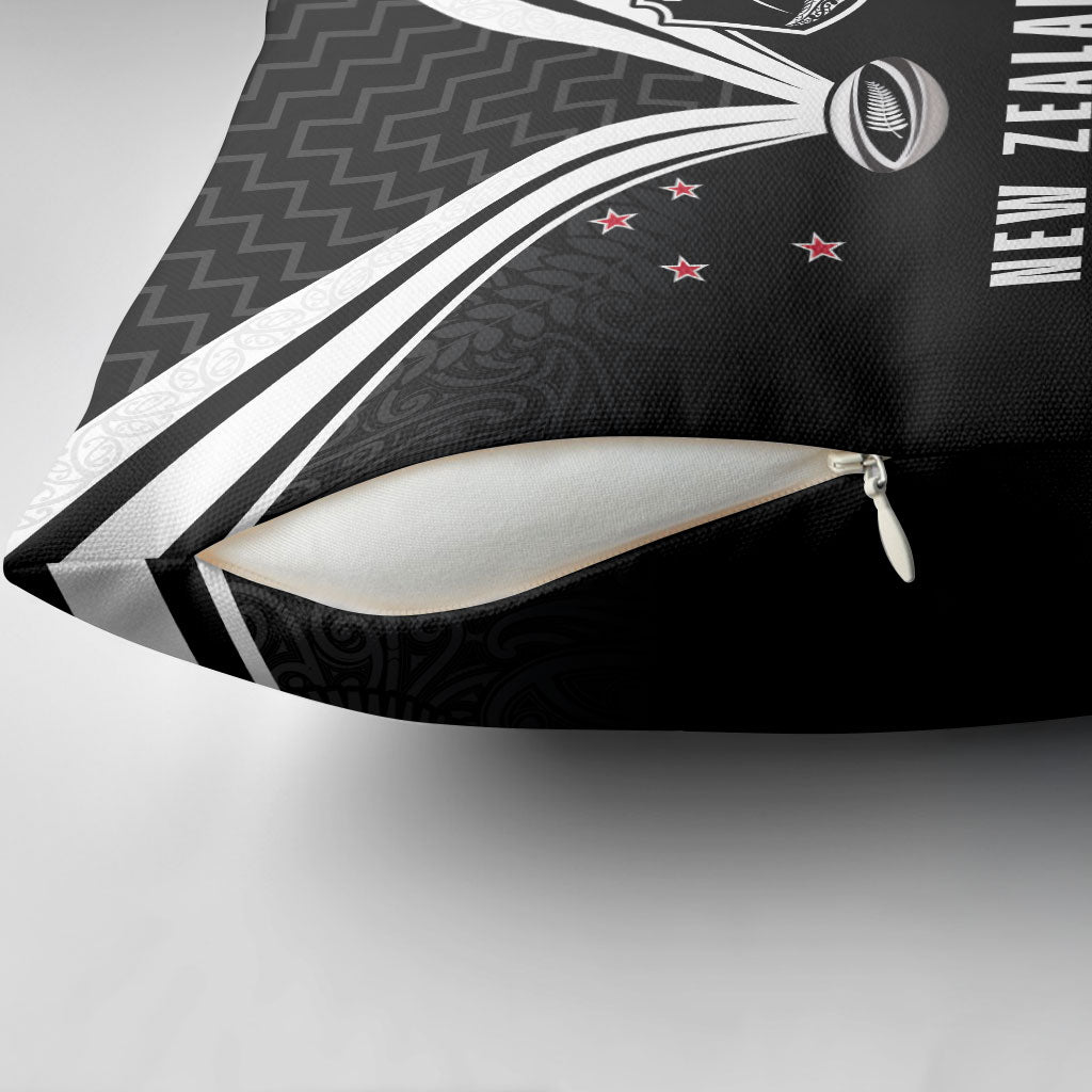 New Zealand Maori Rugby Pillow Cover Aotearoa Tribal Motif Retro Concept