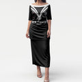 New Zealand Maori Rugby Custom Puletasi Aotearoa Tribal Motif Retro Concept