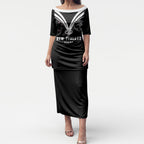 New Zealand Maori Rugby Custom Puletasi Aotearoa Tribal Motif Retro Concept