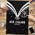 New Zealand Maori Rugby Puzzle Aotearoa Tribal Motif Retro Concept