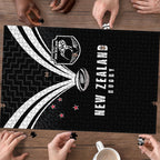 New Zealand Maori Rugby Puzzle Aotearoa Tribal Motif Retro Concept
