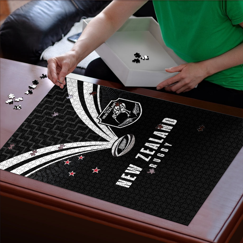 New Zealand Maori Rugby Puzzle Aotearoa Tribal Motif Retro Concept