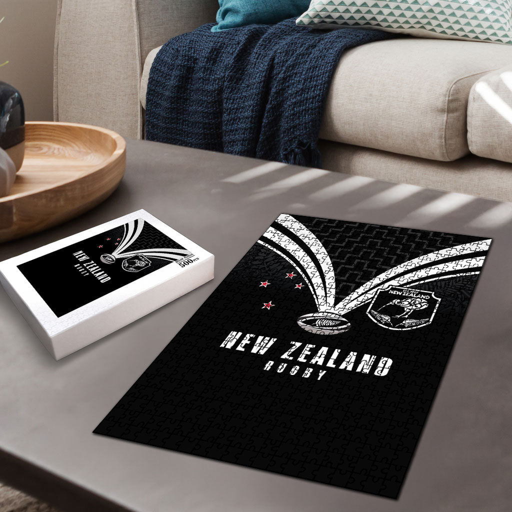 New Zealand Maori Rugby Puzzle Aotearoa Tribal Motif Retro Concept