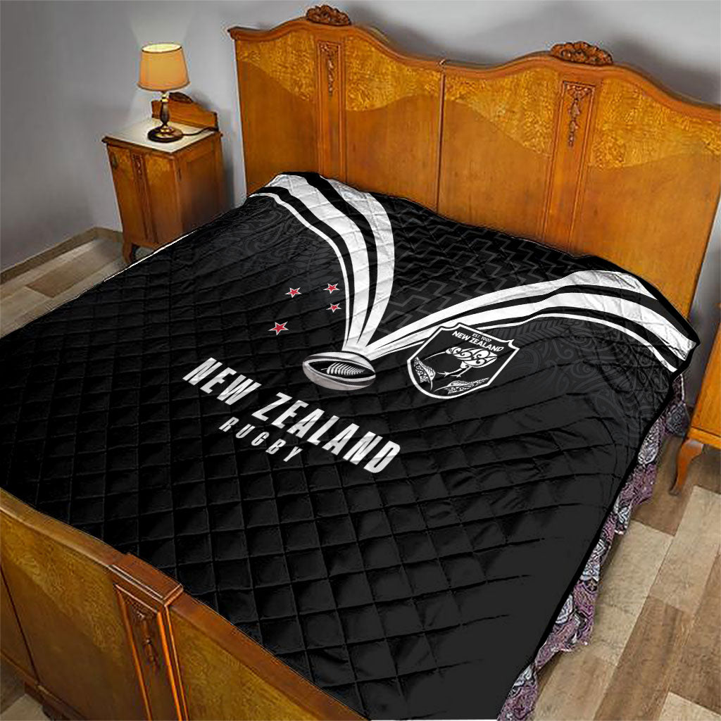 New Zealand Maori Rugby Quilt Aotearoa Tribal Motif Retro Concept