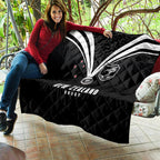 New Zealand Maori Rugby Quilt Aotearoa Tribal Motif Retro Concept