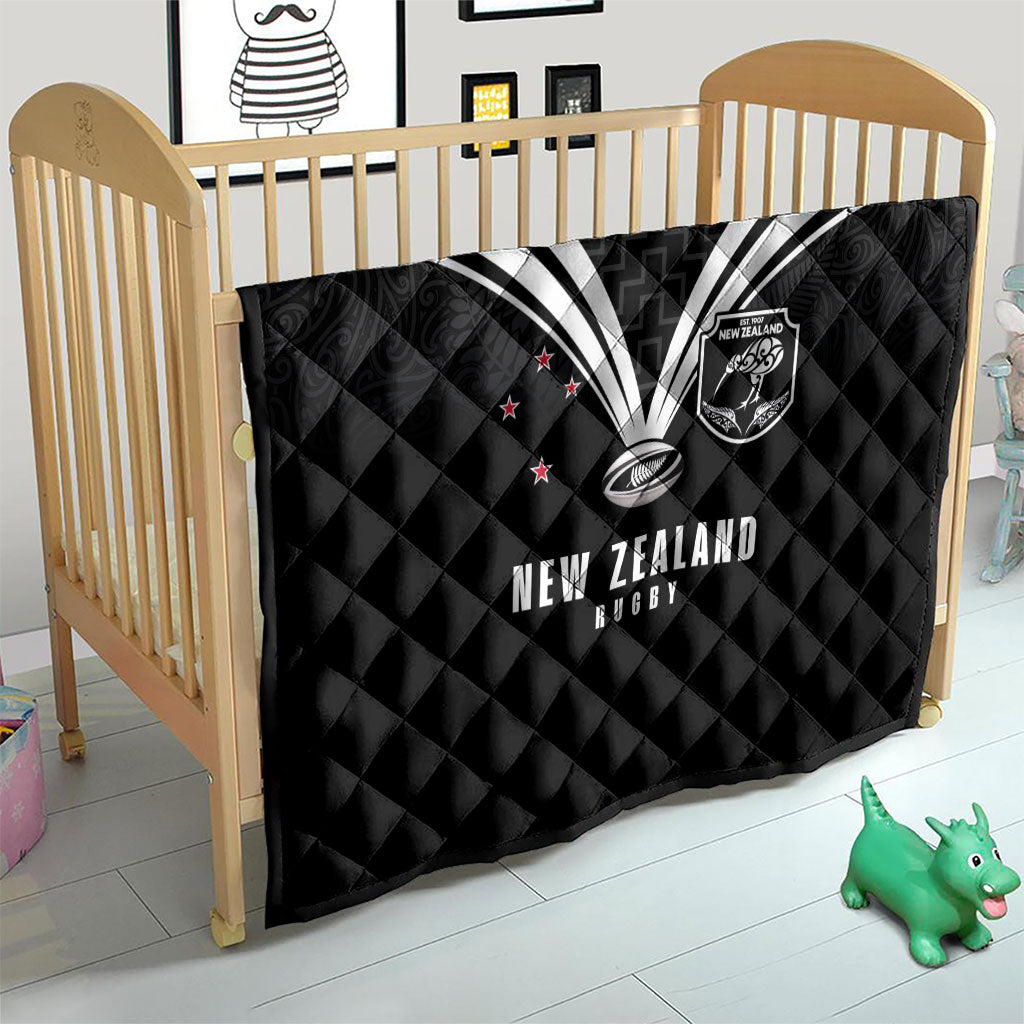 New Zealand Maori Rugby Quilt Aotearoa Tribal Motif Retro Concept