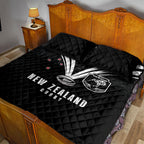 New Zealand Maori Rugby Quilt Bed Set Aotearoa Tribal Motif Retro Concept