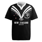 New Zealand Maori Rugby Custom Rugby Jersey Aotearoa Tribal Motif Retro Concept
