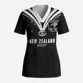 New Zealand Maori Rugby Custom Scrub Top Aotearoa Tribal Motif Retro Concept
