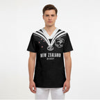New Zealand Maori Rugby Custom Scrub Top Aotearoa Tribal Motif Retro Concept