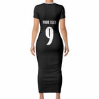 New Zealand Maori Rugby Custom Short Sleeve Bodycon Dress Aotearoa Tribal Motif Retro Concept