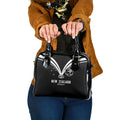 New Zealand Maori Rugby Shoulder Handbag Aotearoa Tribal Motif Retro Concept