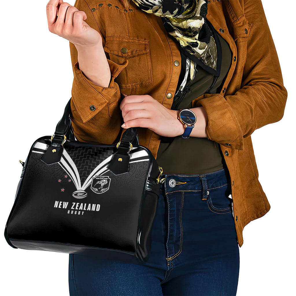 New Zealand Maori Rugby Shoulder Handbag Aotearoa Tribal Motif Retro Concept