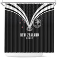 New Zealand Maori Rugby Shower Curtain Aotearoa Tribal Motif Retro Concept