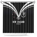 New Zealand Maori Rugby Shower Curtain Aotearoa Tribal Motif Retro Concept