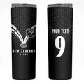 New Zealand Maori Rugby Custom Skinny Tumbler Aotearoa Tribal Motif Retro Concept