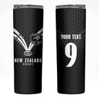 New Zealand Maori Rugby Custom Skinny Tumbler Aotearoa Tribal Motif Retro Concept