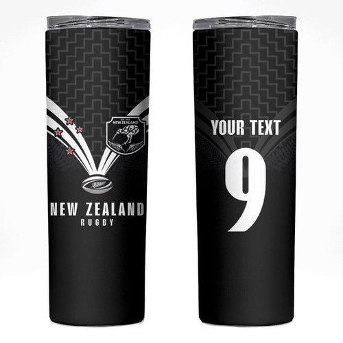New Zealand Maori Rugby Custom Skinny Tumbler Aotearoa Tribal Motif Retro Concept