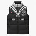 New Zealand Maori Rugby Custom Sleeveless Puffer Jacket Aotearoa Tribal Motif Retro Concept