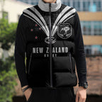 New Zealand Maori Rugby Custom Sleeveless Puffer Jacket Aotearoa Tribal Motif Retro Concept