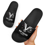 New Zealand Maori Rugby Slide Sandals Aotearoa Tribal Motif Retro Concept