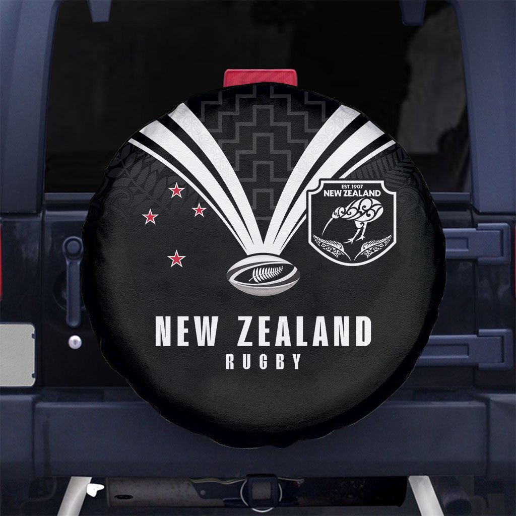 New Zealand Maori Rugby Spare Tire Cover Aotearoa Tribal Motif Retro Concept