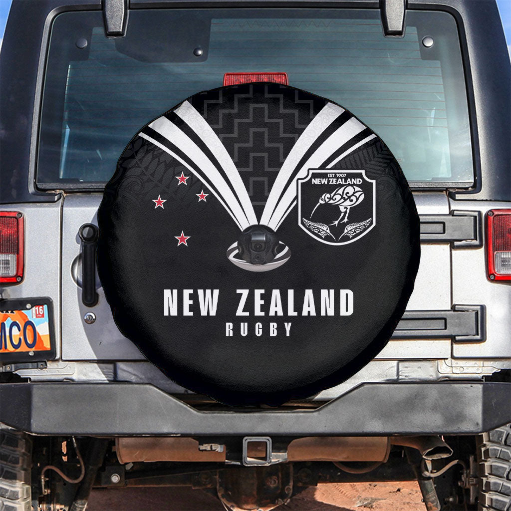 New Zealand Maori Rugby Spare Tire Cover Aotearoa Tribal Motif Retro Concept