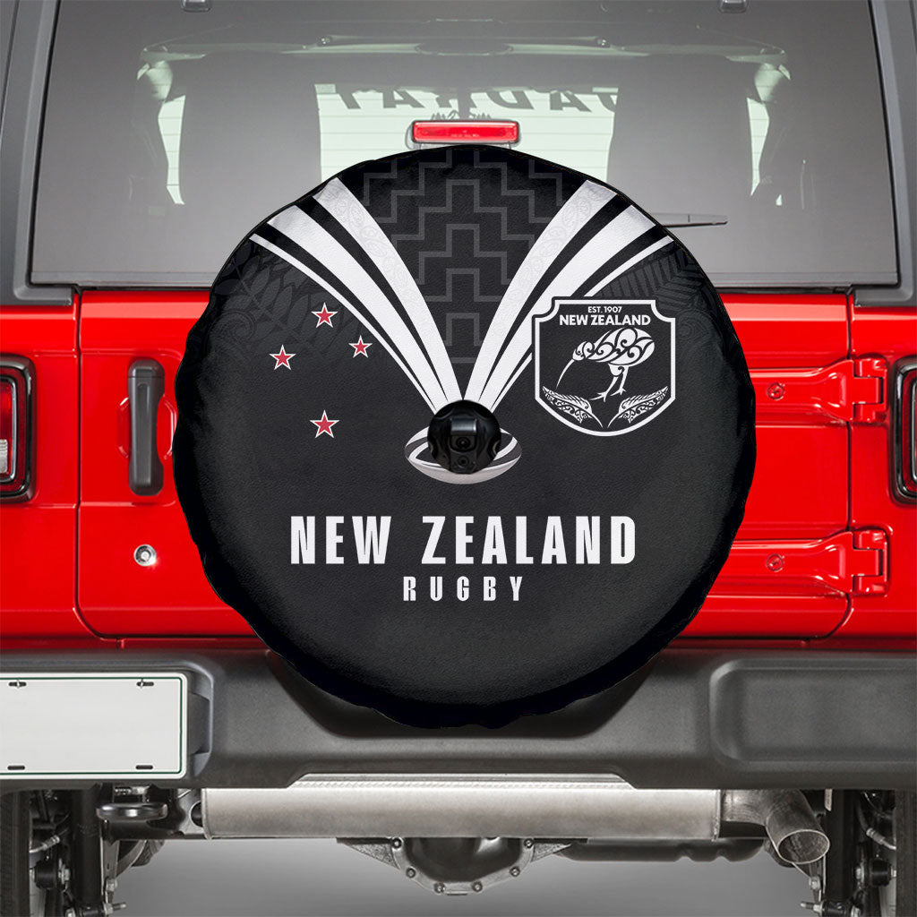 New Zealand Maori Rugby Spare Tire Cover Aotearoa Tribal Motif Retro Concept