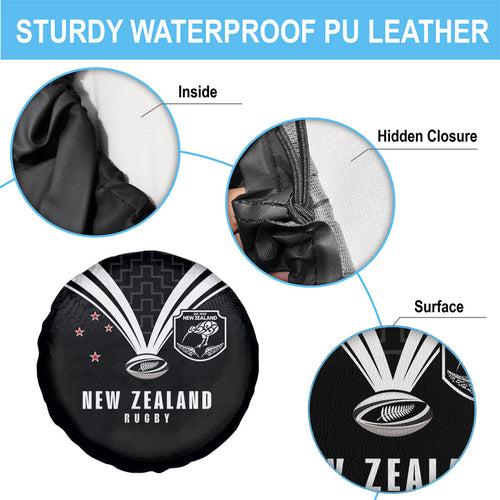 New Zealand Maori Rugby Spare Tire Cover Aotearoa Tribal Motif Retro Concept