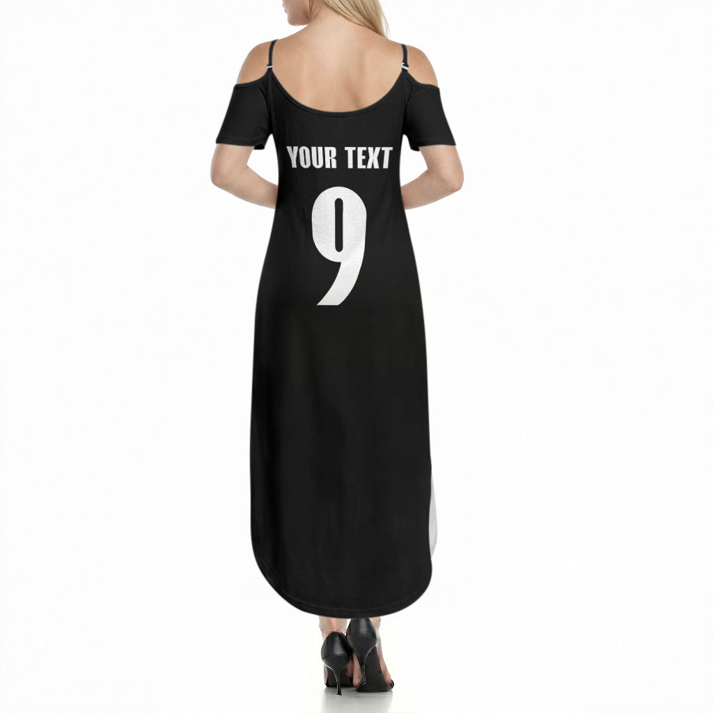 New Zealand Maori Rugby Custom Summer Maxi Dress Aotearoa Tribal Motif Retro Concept