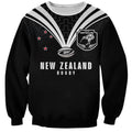 New Zealand Maori Rugby Custom Sweatshirt Aotearoa Tribal Motif Retro Concept