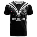 New Zealand Maori Rugby Custom T Shirt Aotearoa Tribal Motif Retro Concept