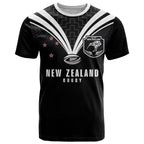 New Zealand Maori Rugby Custom T Shirt Aotearoa Tribal Motif Retro Concept