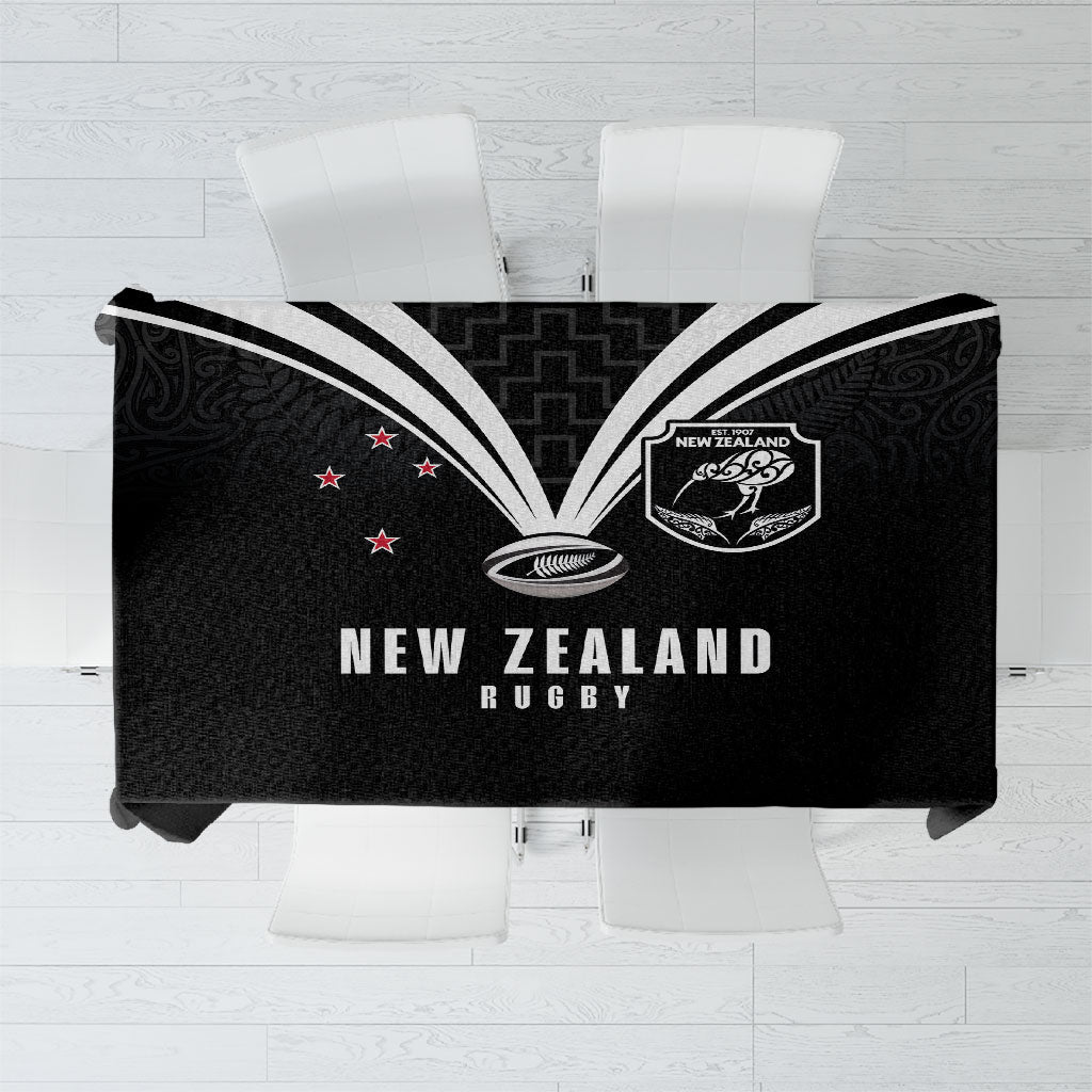 New Zealand Maori Rugby Tablecloth Aotearoa Tribal Motif Retro Concept