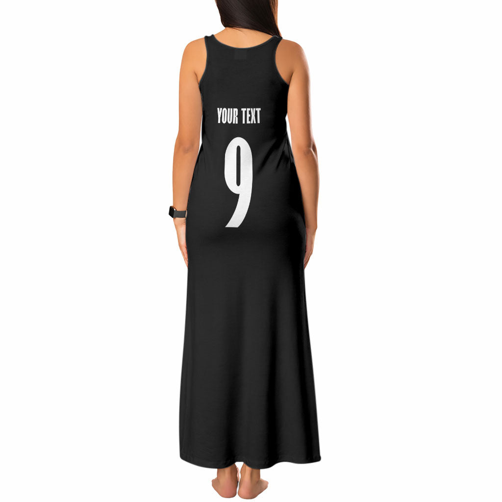 New Zealand Maori Rugby Custom Tank Maxi Dress Aotearoa Tribal Motif Retro Concept