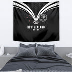 New Zealand Maori Rugby Tapestry Aotearoa Tribal Motif Retro Concept
